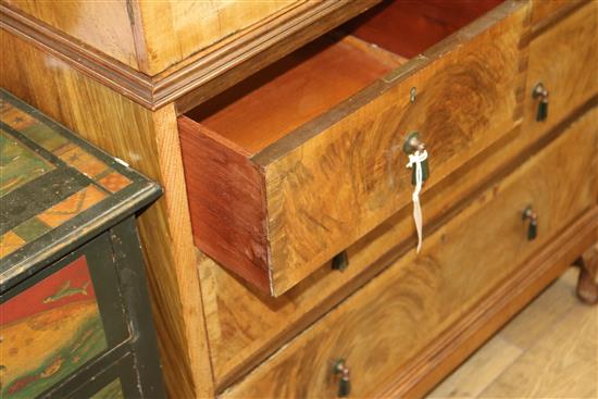 An Edwardian painted and decorated dressing chest W.106cm